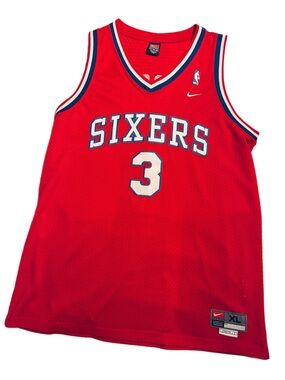 Vintage Allen Iverson Philadelphia 76ers Red Nike Swingman Jersey Men’s Size XL